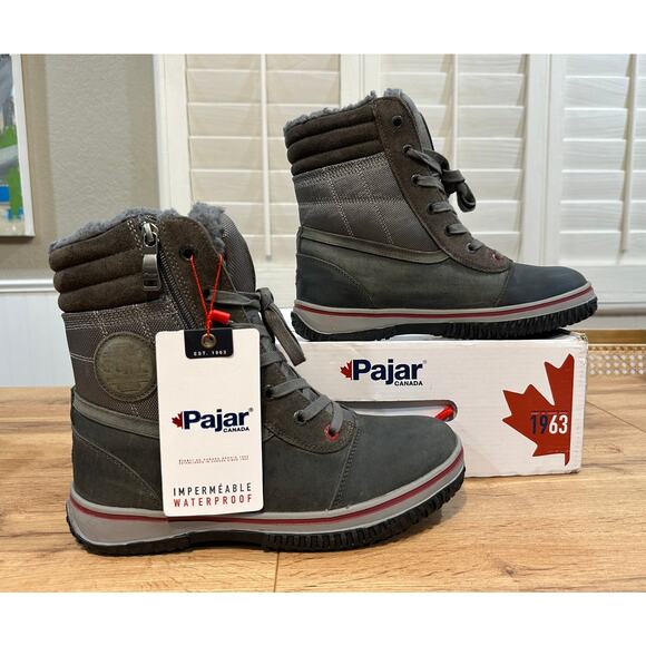 Pajar Canada Trooper 2.0 Men's Snow Boots Dark Grey Nubuck Sz 8.5/9 US 42 EU NIB - Picture 2 of 16